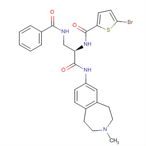 919098-59-2  2-Thiophenecarboxamide,N-[(1R)-1-[(benzoylamino)methyl]-2-oxo-2-[(2,3,4,5-tetrahydro-3-methyl-1H-3-benzazepin-7-yl)amino]ethyl]-5-bromo-