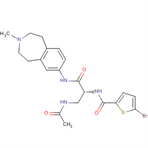 919098-63-8  2-Thiophenecarboxamide,N-[(1R)-1-[(acetylamino)methyl]-2-oxo-2-[(2,3,4,5-tetrahydro-3-methyl-1H-3-benzazepin-7-yl)amino]ethyl]-5-bromo-