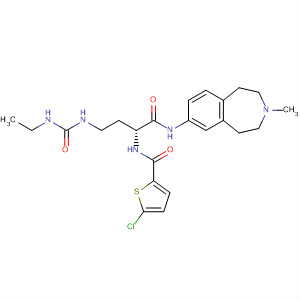 919098-79-6  2-Thiophenecarboxamide,5-chloro-N-[(1R)-3-[[(ethylamino)carbonyl]amino]-1-[[(2,3,4,5-tetrahydro-3-methyl-1H-3-benzazepin-7-yl)amino]carbonyl]propyl]-