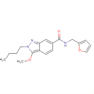 919107-00-9  2H-Indazole-6-carboxamide, 2-butyl-N-(2-furanylmethyl)-3-methoxy- 919107-00-9  2H-Indazole-6-carboxamide, 2-butyl-N-(2-furanylmethyl)-3-methoxy-