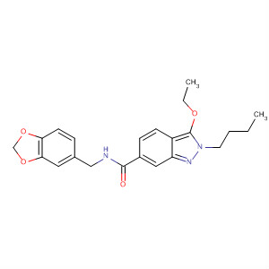 919107-23-6  2H-Indazole-6-carboxamide,N-(1,3-benzodioxol-5-ylmethyl)-2-butyl-3-ethoxy- 919107-23-6  2H-Indazole-6-carboxamide,N-(1,3-benzodioxol-5-ylmethyl)-2-butyl-3-ethoxy-