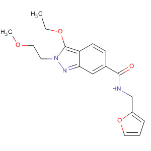 919108-40-0  2H-Indazole-6-carboxamide,3-ethoxy-N-(2-furanylmethyl)-2-(2-methoxyethyl)- 919108-40-0  2H-Indazole-6-carboxamide,3-ethoxy-N-(2-furanylmethyl)-2-(2-methoxyethyl)-