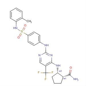 919114-71-9  Cyclopentanecarboxamide,2-[[2-[[4-[(methylphenylamino)sulfonyl]phenyl]amino]-5-(trifluoromethyl)-4-pyrimidinyl]amino]-, (1R,2S)-rel-