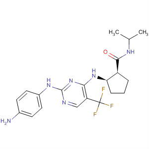 919116-68-0  Cyclopentanecarboxamide,2-[[2-[(4-aminophenyl)amino]-5-(trifluoromethyl)-4-pyrimidinyl]amino]-N-(1-methylethyl)-, (1S,2R)-