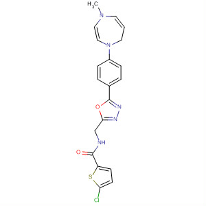 919121-40-7  2-Thiophenecarboxamide,5-chloro-N-[[5-[4-(hexahydro-4-methyl-1H-1,4-diazepin-1-yl)phenyl]-1,3,4-oxadiazol-2-yl]methyl]-