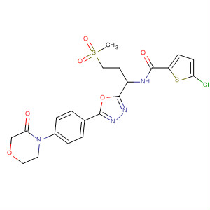 919121-81-6  2-Thiophenecarboxamide,5-chloro-N-[3-(methylsulfonyl)-1-[5-[4-(3-oxo-4-morpholinyl)phenyl]-1,3,4-oxadiazol-2-yl]propyl]-