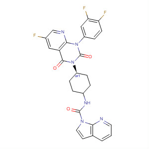919294-87-4  1H-Pyrrolo[2,3-b]pyridine-1-carboxamide,N-[cis-4-[1-(3,4-difluorophenyl)-6-fluoro-1,4-dihydro-2,4-dioxopyrido[2,3-d]pyrimidin-3(2H)-yl]cyclohexyl]-