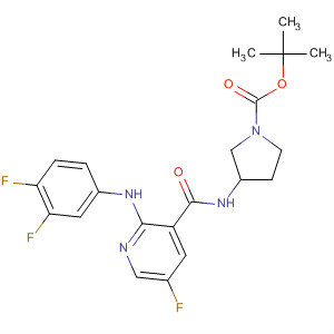 919295-11-7  1-Pyrrolidinecarboxylic acid,3-[[[2-[(3,4-difluorophenyl)amino]-5-fluoro-3-pyridinyl]carbonyl]amino]-,1,1-dimethylethyl ester, (3S)-