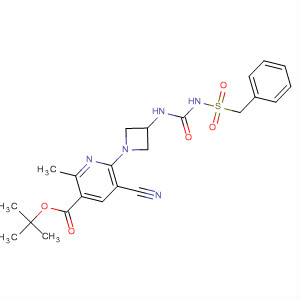 919351-19-2  3-Pyridinecarboxylic acid,5-cyano-2-methyl-6-[3-[[[[(phenylmethyl)sulfonyl]amino]carbonyl]amino]-1-azetidinyl]-, 1,1-dimethylethyl ester
