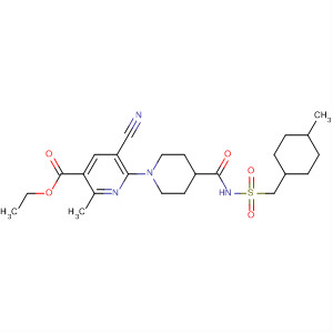 919352-78-6  3-Pyridinecarboxylic acid,5-cyano-2-methyl-6-[4-[[[[(4-methylcyclohexyl)methyl]sulfonyl]amino]carbonyl]-1-piperidinyl]-, ethyl ester