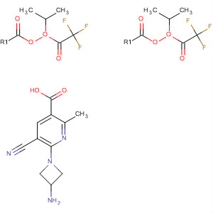 919354-15-7  3-Pyridinecarboxylic acid, 6-(3-amino-1-azetidinyl)-5-cyano-2-methyl-,1-methylethyl ester 2,2,2-trifluoroacetate (1:2)