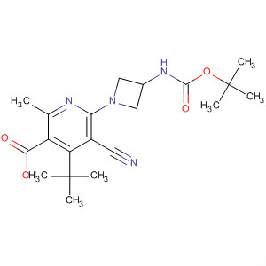 919354-16-8  3-Pyridinecarboxylic acid,5-cyano-6-[3-[[(1,1-dimethylethoxy)carbonyl]amino]-1-azetidinyl]-4-(1,1-dimethylethyl)-2-methyl-