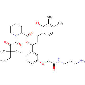 919519-84-9  2-Piperidinecarboxylic acid, 1-(3,3-dimethyl-1,2-dioxopentyl)-,(1R)-1-[3-[2-[(3-aminopropyl)amino]-2-oxoethoxy]phenyl]-3-(3,4-dimethoxyphenyl)propyl ester, (2S)-
