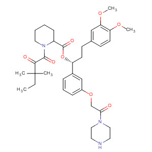919519-87-2  2-Piperidinecarboxylic acid, 1-(3,3-dimethyl-1,2-dioxopentyl)-,(1R)-3-(3,4-dimethoxyphenyl)-1-[3-[2-oxo-2-(1-piperazinyl)ethoxy]phenyl]propyl ester, (2S)-