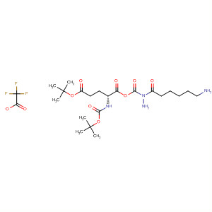919525-19-2  D-Glutamic acid, N-[(1,1-dimethylethoxy)carbonyl]-, 5-(1,1-dimethylethyl)ester, 1-[2-(6-amino-1-oxohexyl)hydrazide], 2,2,2-trifluoroacetate (1:1)