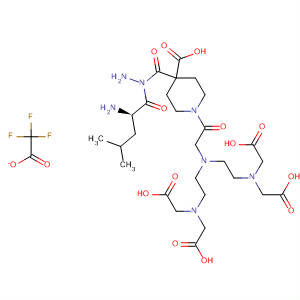 919525-39-6  4-Piperidinecarboxylic acid,1-[2-[bis[2-[bis(carboxymethyl)amino]ethyl]amino]acetyl]-,4-[2-[(2R)-2-amino-4-methyl-1-oxopentyl]hydrazide],2,2,2-trifluoroacetate (1:?)