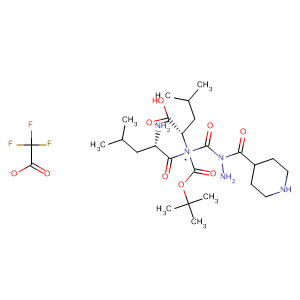 919526-68-4  D-Leucine, N-[(1,1-dimethylethoxy)carbonyl]-L-leucyl-,2-(4-piperidinylcarbonyl)hydrazide, 2,2,2-trifluoroacetate (1:1)