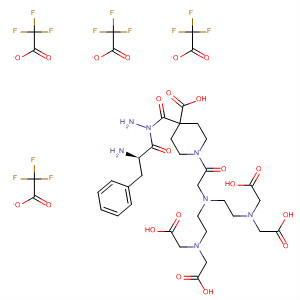 919526-86-6  4-Piperidinecarboxylic acid,1-[2-[bis[2-[bis(carboxymethyl)amino]ethyl]amino]acetyl]-,4-[2-[(2R)-2-amino-1-oxo-3-phenylpropyl]hydrazide],2,2,2-trifluoroacetate (1:4)