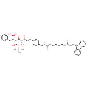 919529-13-8  D-Phenylalanine, N-[(1,1-dimethylethoxy)carbonyl]-,2-[3-[4-[[[6-[[(9H-fluoren-9-ylmethoxy)carbonyl]amino]-1-oxohexyl]amino]methyl]phenyl]-1-oxopropyl]hydrazide
