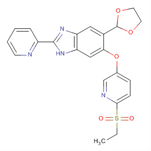 919533-80-5  1H-Benzimidazole,5-(1,3-dioxolan-2-yl)-6-[[6-(ethylsulfonyl)-3-pyridinyl]oxy]-2-(2-pyridinyl)-