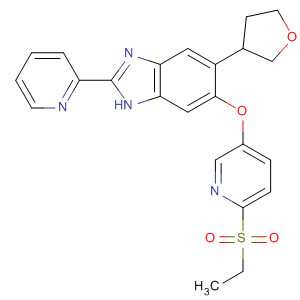 919534-20-6  1H-Benzimidazole,6-[[6-(ethylsulfonyl)-3-pyridinyl]oxy]-2-(2-pyridinyl)-5-(tetrahydro-3-furanyl)-