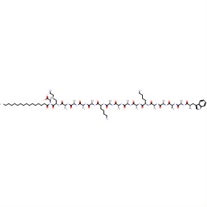 919800-89-8  L-Alanine,N-(1-oxohexadecyl)-L-tryptophyl-L-alanyl-L-alanyl-L-alanyl-L-alanyl-L-lysyl-L-alanyl-L-alanyl-L-alanyl-L-alanyl-L-lysyl-L-alanyl-L-alanyl-L-alanyl-L-alanyl-L-lysyl-