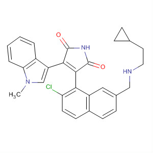 919992-61-3  1H-Pyrrole-2,5-dione,3-[2-chloro-7-[[(cyclopropylmethyl)methylamino]methyl]-1-naphthalenyl]-4-(1-methyl-1H-indol-3-yl)-