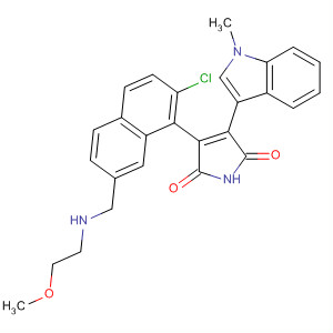 919992-64-6  1H-Pyrrole-2,5-dione,3-[2-chloro-7-[[(2-methoxyethyl)amino]methyl]-1-naphthalenyl]-4-(1-methyl-1H-indol-3-yl)-