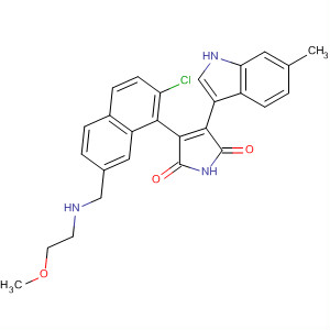 919992-66-8  1H-Pyrrole-2,5-dione,3-[2-chloro-7-[[(2-methoxyethyl)amino]methyl]-1-naphthalenyl]-4-(6-methyl-1H-indol-3-yl)-