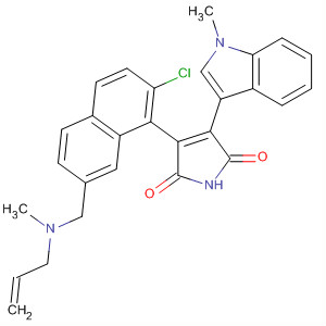 919992-69-1  1H-Pyrrole-2,5-dione,3-[2-chloro-7-[(methyl-2-propen-1-ylamino)methyl]-1-naphthalenyl]-4-(1-methyl-1H-indol-3-yl)-