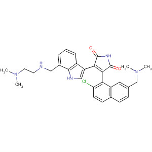 919992-87-3  1H-Pyrrole-2,5-dione,3-[2-chloro-7-[(dimethylamino)methyl]-1-naphthalenyl]-4-[7-[[[2-(dimethylamino)ethyl]amino]methyl]-1H-indol-3-yl]-