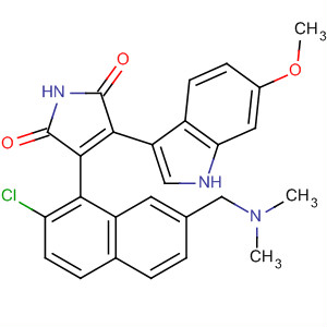919992-93-1  1H-Pyrrole-2,5-dione,3-[2-chloro-7-[(dimethylamino)methyl]-1-naphthalenyl]-4-(6-methoxy-1H-indol-3-yl)-