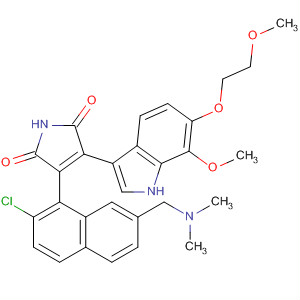 919993-57-0  1H-Pyrrole-2,5-dione,3-[2-chloro-7-[(dimethylamino)methyl]-1-naphthalenyl]-4-[7-methoxy-6-(2-methoxyethoxy)-1H-indol-3-yl]-