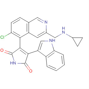 919994-00-6  1H-Pyrrole-2,5-dione,3-[6-chloro-3-[(cyclopropylamino)methyl]-5-isoquinolinyl]-4-(1H-indol-3-yl)-