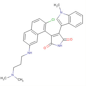919994-32-4  1H-Pyrrole-2,5-dione,3-[2-chloro-7-[[2-(dimethylamino)ethyl]methylamino]-1-naphthalenyl]-4-(1-methyl-1H-indol-3-yl)-