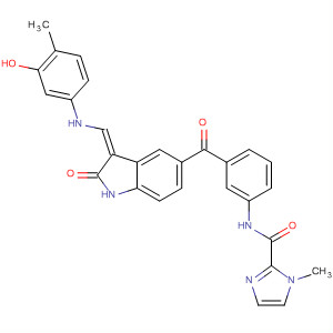 919999-53-4  1H-Imidazole-2-carboxamide,N-[3-[[2,3-dihydro-3-[(3Z)-[(3-hydroxy-4-methylphenyl)amino]methylene]-2-oxo-1H-indol-5-yl]carbonyl]phenyl]-1-methyl-