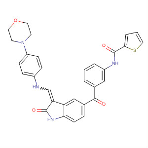 919999-60-3  2-Thiophenecarboxamide,N-[3-[[2,3-dihydro-3-[[[4-(4-morpholinyl)phenyl]amino]methylene]-2-oxo-1H-indol-5-yl]carbonyl]phenyl]-