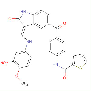 919999-78-3  2-Thiophenecarboxamide,N-[4-[[2,3-dihydro-3-[[(3-hydroxy-4-methoxyphenyl)amino]methylene]-2-oxo-1H-indol-5-yl]carbonyl]phenyl]-