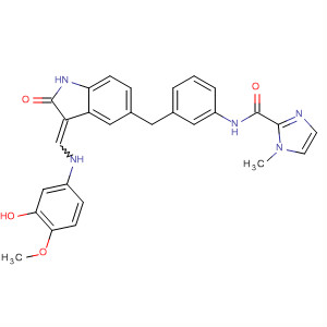 919999-89-6  1H-Imidazole-2-carboxamide,N-[3-[[2,3-dihydro-3-[[(3-hydroxy-4-methoxyphenyl)amino]methylene]-2-oxo-1H-indol-5-yl]methyl]phenyl]-1-methyl-