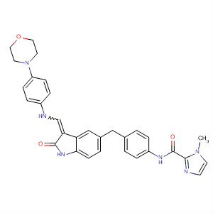 920000-27-7  1H-Imidazole-2-carboxamide,N-[4-[[2,3-dihydro-3-[[[4-(4-morpholinyl)phenyl]amino]methylene]-2-oxo-1H-indol-5-yl]methyl]phenyl]-1-methyl-