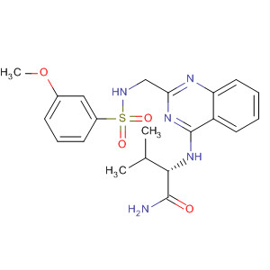920029-09-0  Butanamide,2-[[2-[[[(3-methoxyphenyl)sulfonyl]amino]methyl]-4-quinazolinyl]amino]-3-methyl-, (2S)-