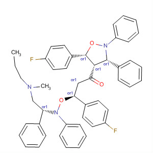 920031-02-3  2,9-Dioxa-3,10,13-triazadispiro[4.1.4.3]tetradecan-6-one,1,8-bis(4-fluorophenyl)-13-methyl-3,4,10,11-tetraphenyl-,(1R,4S,5S,7R,8S,11R)-rel-