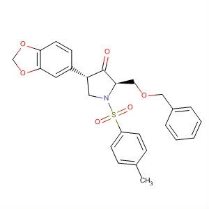 920035-16-1  3-Pyrrolidinone,4-(1,3-benzodioxol-5-yl)-1-[(4-methylphenyl)sulfonyl]-2-[(phenylmethoxy)methyl]-, (2R,4S)-