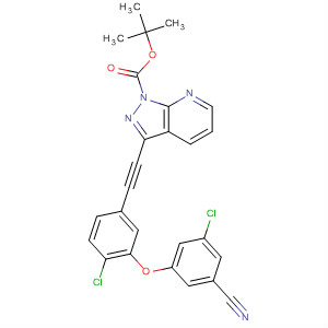 920036-38-0  1H-Pyrazolo[3,4-b]pyridine-1-carboxylic acid,3-[2-[4-chloro-3-(3-chloro-5-cyanophenoxy)phenyl]ethynyl]-,1,1-dimethylethyl ester