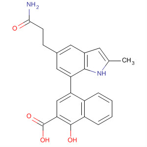 920265-44-7  2-Naphthalenecarboxylic acid,4-[5-(3-amino-3-oxopropyl)-2-methyl-1H-indol-7-yl]-1-hydroxy-