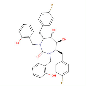 920268-64-0  2H-1,3-Diazepin-2-one,4,7-bis[(4-fluorophenyl)methyl]hexahydro-5,6-dihydroxy-1,3-bis[(hydroxyphenyl)methyl]-, (4R,5S,6S,7R)-