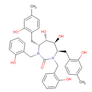 920268-67-3  2H-1,3-Diazepin-2-one,hexahydro-5,6-dihydroxy-1,3-bis[(hydroxyphenyl)methyl]-4,7-bis[(4-methoxyphenyl)methyl]-, (4R,5S,6S,7R)-