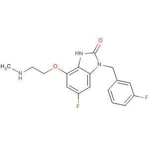 920284-41-9  2H-Benzimidazol-2-one,6-fluoro-1-[(3-fluorophenyl)methyl]-1,3-dihydro-4-[2-(methylamino)ethoxy]-