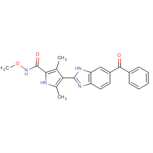 920286-11-9  1H-Pyrrole-2-carboxamide,4-(6-benzoyl-1H-benzimidazol-2-yl)-N-methoxy-3,5-dimethyl-