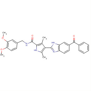 920286-33-5  1H-Pyrrole-2-carboxamide,4-(6-benzoyl-1H-benzimidazol-2-yl)-N-[(3,4-dimethoxyphenyl)methyl]-3,5-dimethyl-
